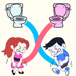 Carrera de carrera por el baño: Dibujar rompecabezas